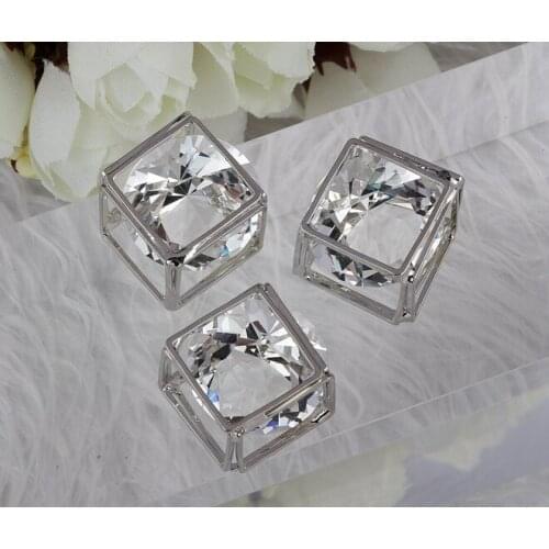Vintage Silver Cube Inside Crystal Charms Pendant For Jewelry Making Findings Bracelets Handmade Accessories DIY Gifts HOT S70