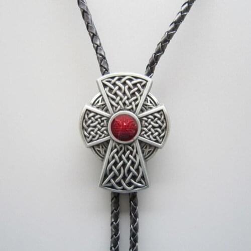 Vintage Southwest Red Knot Bolo Tie Wedding Leather Necklace Neck Tie BOLOTIE-WT060 also Stock in US