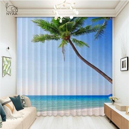 Sea Shell Starfish 3D Print Curtains For Kitchen Ready Bedroom Curtains In The Room For Home And Kitchen Curtain Micro Shading