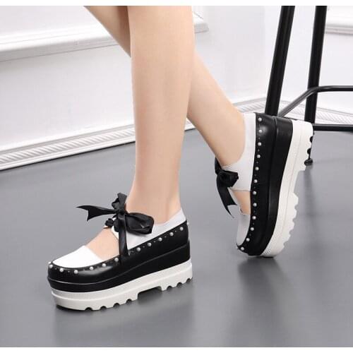 High Heel Gothic Girls Female Kawaii Japanese Cute Anime Cosplay Lolita Shoes Women Platform Harujuku Feminine Genuine Leather