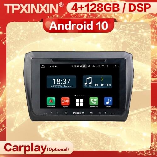 4+128G Carplay 2 Din Android Multimedia Stereo Receiver For Suzuki Swift 2017 2018 2019 GPS Navi BT Radio Audio Player Head Unit