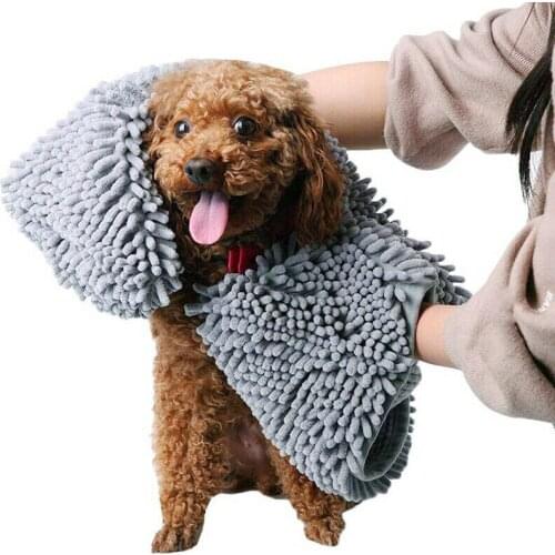 Pet Bath Towel Dog Cat Dry Towls Soft Grooming Massager Absorbent Towel Quick-drying Multipurpose Cleaning Tool Pet Supplies