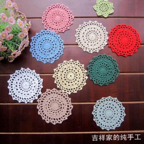 Free shipping 2015 new fashion novelty households 20 pic/lot fabric doilies with lace pad and flowers coasters for tea table