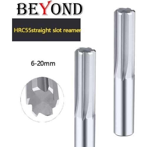 BEYOND Lengthen Tungsten Steel Machine Reamer Straight Slot Carbide Straight Shank 6 Flutes 150 Long 6-20mm H7 CNC