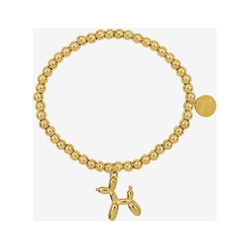 Super Cute Balloon Dog Shape Pendant Bracelet For Women And Girls High-quality Titanium Steel Gold Plating Pulseras Mujer