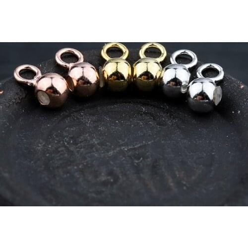 2pcs/lot 925 Sterling Silver Bail Spacer Beads 5.5x3mm Pendant Charm Positioning Beads With Ring DIY Necklace Bracelets Jewelry