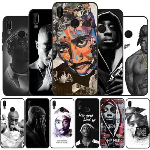 2Pac Tupac Amaru Shakur Black Silicone Soft Phone Case For Huawei 40 30 20 10 9 Lite Pro P smart 2019 Y6 Y6 Prime2019 Y9 2018