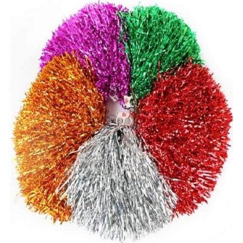 10pcs) Dance Sport Supplies Competition Cheerleading Pom (50g/pcs) PET Hand Flowers Party Cheering Fancy Poms