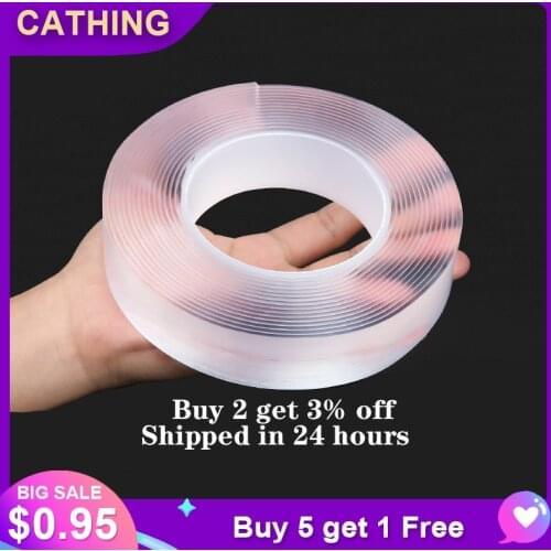 Monster Tape Self Adhesive Washable Reusable Waterproof Wall Stickers Double Sided Nano Tape Trace Removable Glue Cleanable