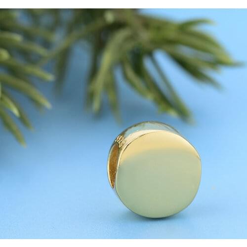 FC Jewelry Fit Original Pandora Charm Bracelet Authentic 925 Silver Gold Plate Round Plain Bead For Making Women Berloque 2021