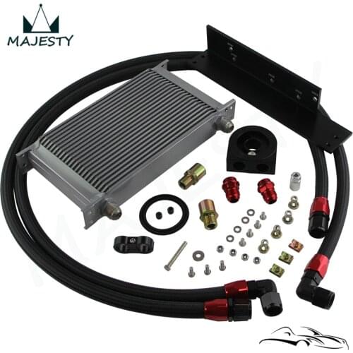 22 ROW AN10 BOLT ON OIL COOLER KIT Fit 03-08 350z Fairlady 09-14 370z BLACK/Sliver