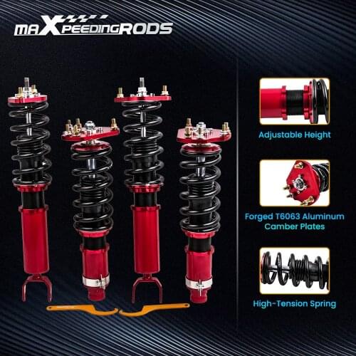 4pcs Coilovers kit Adj Height For Honda Prelude 1992-2001 Red Suspension Kits Shock Absorbers Complete Strut