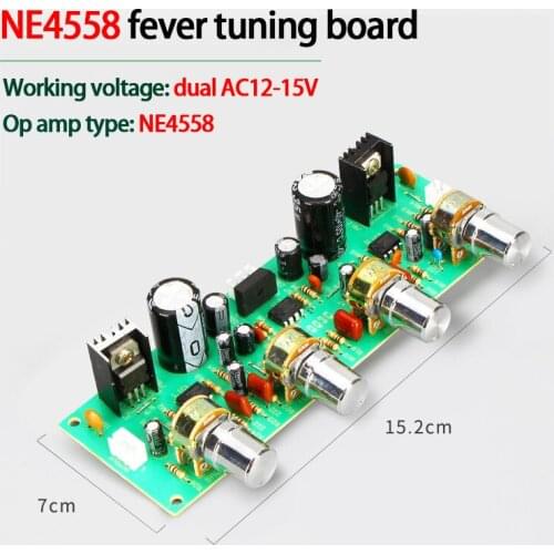 KYYSLB 15.2*7*2.7cm Dual AC12-15V NE4558 Power Amplifier Front Fever Amplifier Tuning Board
