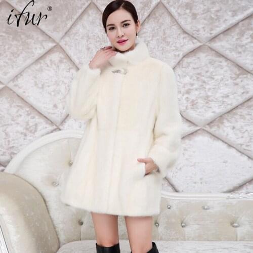 IFUR BIG SALE FREE SHIPPING hot new natural MINK fur long vest real MINK fur gilet winter high quality women real MINK fur coat