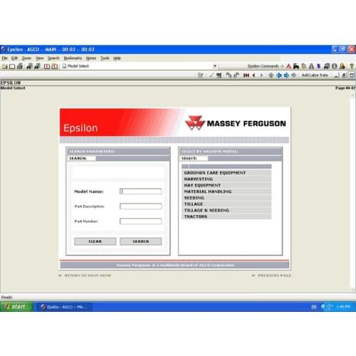Massey Ferguson Europe - Parts Catalog 2016