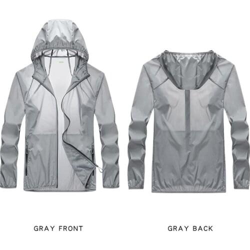 Pocket Quick-Drying Men Sun Protection Clothing Ultrathin Sunscreen Windbreaker Cycling Running Camping Breathable Shirt 2021