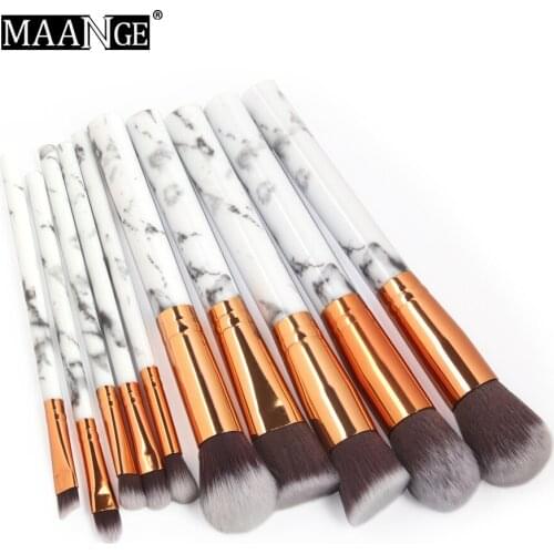 MAANGE 7/10/20Pcs Marble Pattern Makeup Brush for Cosmetic Powder Foundation Eyeshadow Lip Make Up Brushes Set Beauty Tools Kits