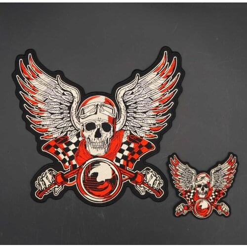 Skull Wings Embroidery Patches Sticker Badge for Jacket Back Motorcycle Biker