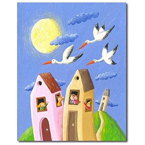 Nobrand Cartoon Painting Wall Art Beautiful Picture Prints Living Room Bedroom Home Decor Decorations Tin Sign 12x8inch
