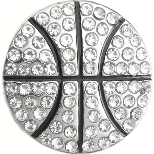 New Crystal Baseball Snaps Button Fit 18mm Metal Snap Buttons Jewelry Fashion Charms Bracelets for Women