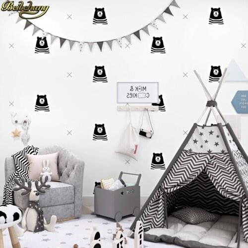 Beibehang Nordic style wallpaper bear child room boy boy bedroom background Korean Korean cartoon wall paper papel de parede