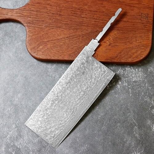 VG10 Steel DIY Sharp Chefs Knife Damascus Steel Blade 7 inch Chinese Meat Cleaver Semi-finished Sashimi Kitchen Knife Blank