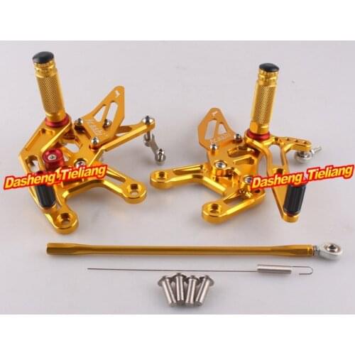 Adjustment Rider Motorcycle Footrests Alloy Rearset Rear Footpeg Foot Rests Gold For Kawasaki Ninja ZX10R ZX 10R Ninja 2015