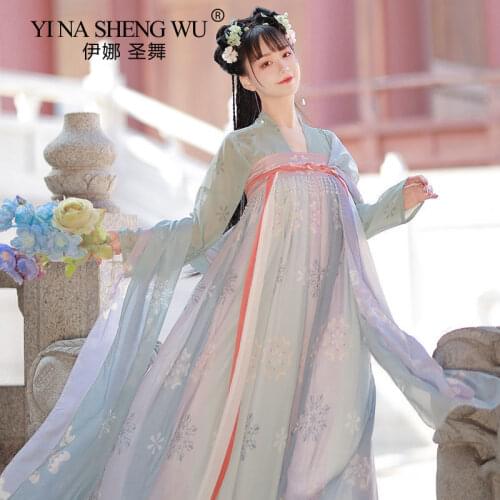Traditional Embroidery Hanfu Women Chinese Princess Dance Dress Oriental Style Tang Dynasty Ancient Fairy Folk Dance New Costume