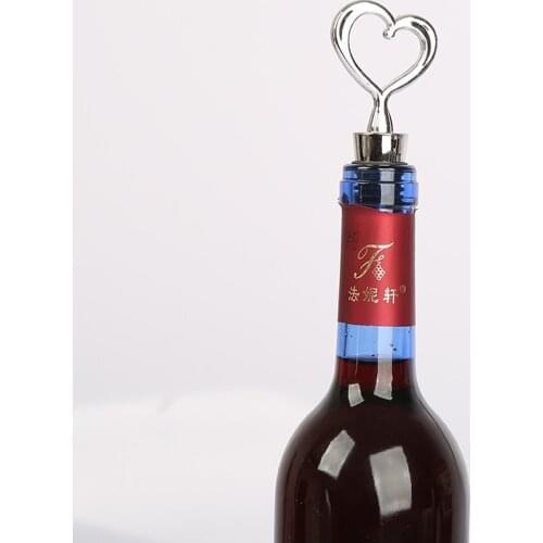 1Pcs Metal Heart Shaped Red Wine Bottle Vacuum Stopper Twist Cap Heart Shape Beer Champagne Cork Wedding Favors Gifts