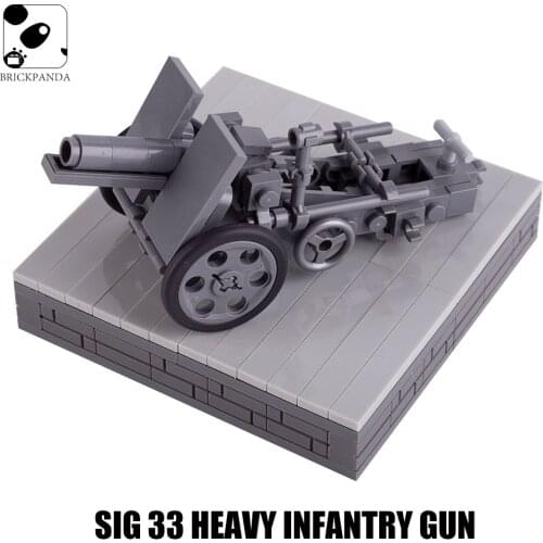 WW2 Military Heavy Infantry Gun SIG33 German Soldier Building Blocks Minifigs Army Weapon Parts Brick Gun Accessories Kids Toy