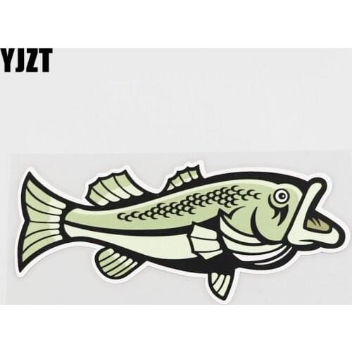 YJZT 15.6CMX6.6CM Green Fish Car Sticker Superior Quality Pvc Decal Window 6A-0208