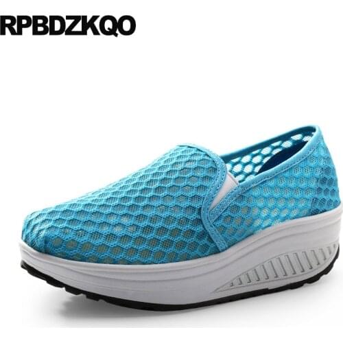 Sequin Breathable Blue Ladies Beautiful Flats Shoes Walking Women Comfy Swing Glitter Mesh Creepers Latest Spring Autumn Drop