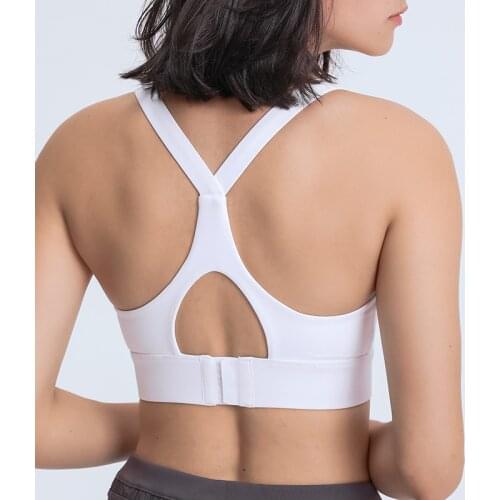 Women Back Closure Push Up Sports Bra Medium Support Padded Gym Yoga Bra Athletic Fitness Workout Sport Top
