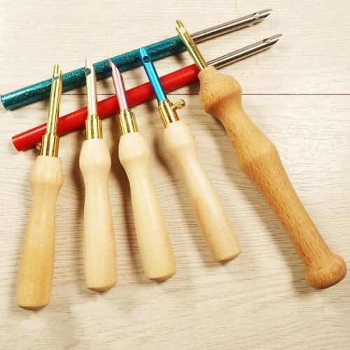 1PC Durable Knitting Embroidery Pen Punch Needle Threader DIY Wood Felting Craft