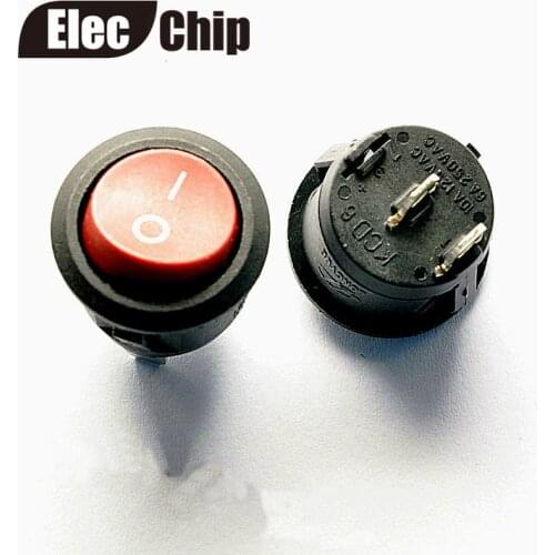 10PCS 23mm Diameter Big Round Boat Rocker Switches KCD1-105 2 Pin ON-OFF Rocker Switch 10A/125V 6A/250V