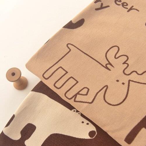 145x50cm thick christmas white bear elk cotton corduroy cloth diy coat dress childrens clothing handmade fabric 320g/m