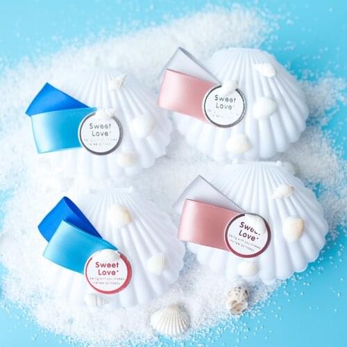 20pcs / lot Blue Ocean Plastic White Shell Conch Candy Box Chocolate Boxes Wedding Gift Box Baby Shower Party Birthday Supplies