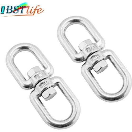 2X 6mm Climing Accessory Stainless Steel Rotation Quick Hook Buckles Outdoor Rock Climbing Hiking Equipment Rotating Carabiner