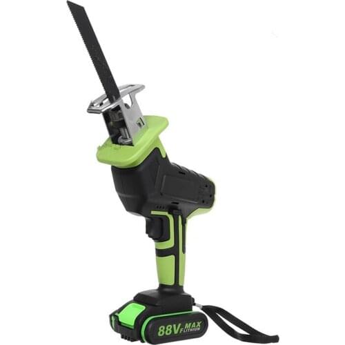 88VF Electric Cordless Reciprocating Saber Saw Portable Wood Metal Cutter Saw + 4 Saw Blades Woodworking Cutting Power Tool