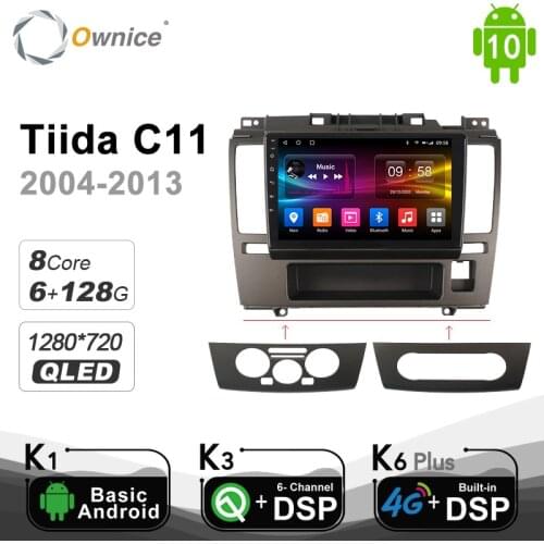 Ownice 6G+128G 4G LTE DSP Android 10.0 GPS Car DVD Radio Multimedia Headunit For Nissan Tiida C11 2004 - 2013 1280*720 Optical