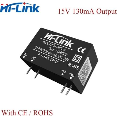 Free Ship 2pcs/lot 2W 15V 130mA output HLK-2M15 pcb mounted MINI power supply Hi-Link Manufacturer