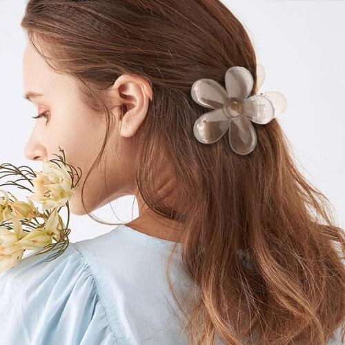 Flower hair clip kawaii accessories curly spinki do wlosow korean pince cheveux grampo de cabelo claw clips for women tiara