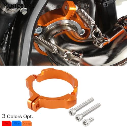 Exhaust Tip Muffler Pipe Clamp With Flanges for KTM SX XC XCW Six Days TPI 2017-2020 2019 2018 CNC Exhaust Outlet Flange Guard