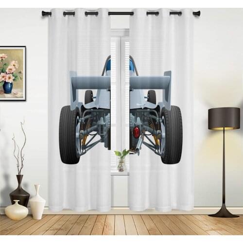 Racing Car Wheel Engine Curtains for Bedroom Kids Room Living Room Window Curtain Luxury Curtains for Kitchen