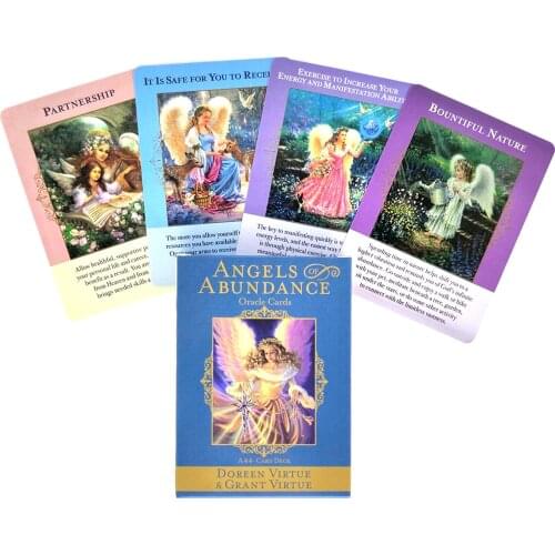 Hot Sale Tarot Cards Angels Of Abundance Oracle Card And PDF Guidance Divination Deck Entertainment Parties Board Game 44PCS/Box