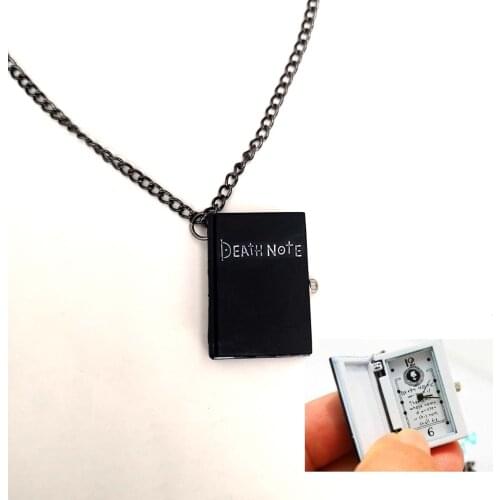 Hot Sale High Quality Black "Death Note" Pocket Watch For friends Xmas Gift quartz mens womens necklace pendant clock