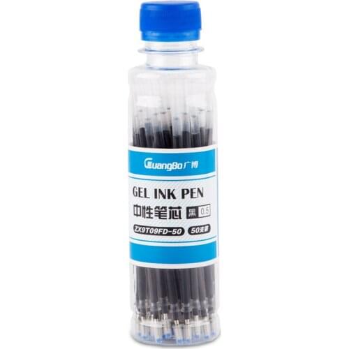 GUANGBO BZX9T09FD Gel Ink Pen Refill 0.5mm Projectile Carbon Needle Water Black Gel Pen Refill 30/50PCS