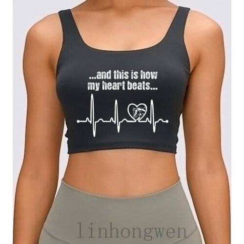 And This Is How My Heart Beat Thoroughbred Horse Women Tank Top Slim Cotton Fit Printed S-XXXXXL Crop Top