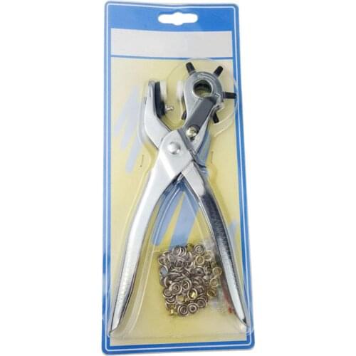 Rivets Eyelet Belt Hole Puncher Pliers Press Eyelets Grommets Tool Leather Craft Sewing tools With 75 Corns