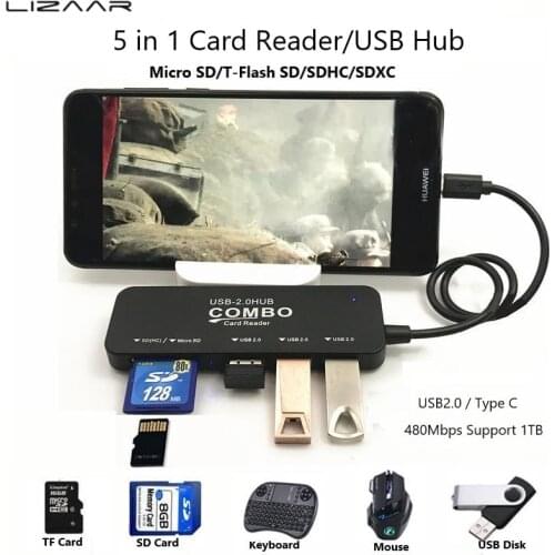 USB Combo Hub Card Reader Portable 3 Ports USB3.0 Divider Combined All In One For SD TF For Laptop PC Computer Mini USB Hub